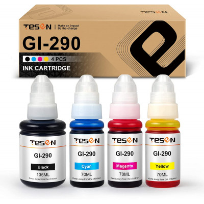 TESEN GI290 GI-290 Refill Ink Bottle Replacement Color Ink Kit 4 Color